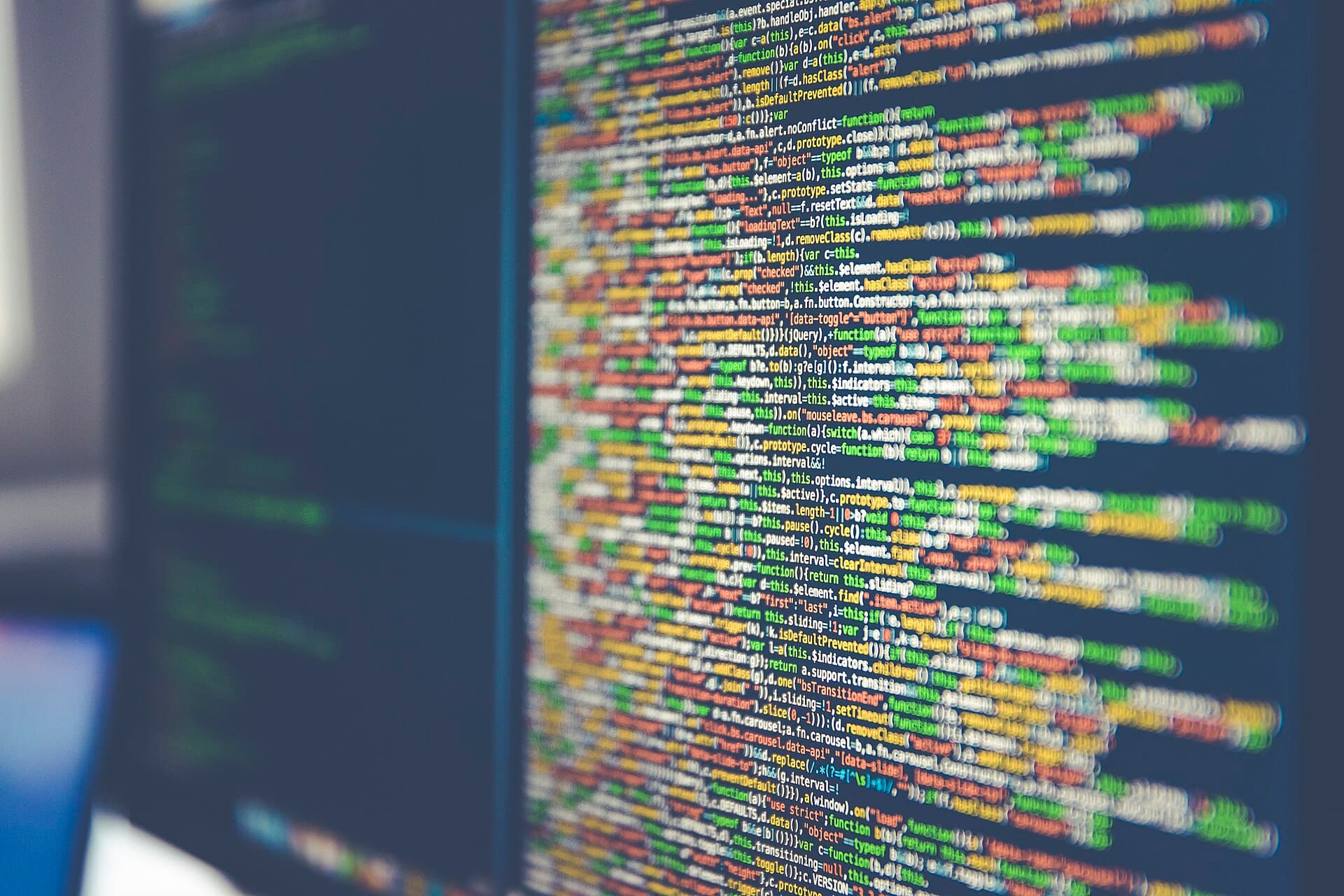 Source code on a monitor