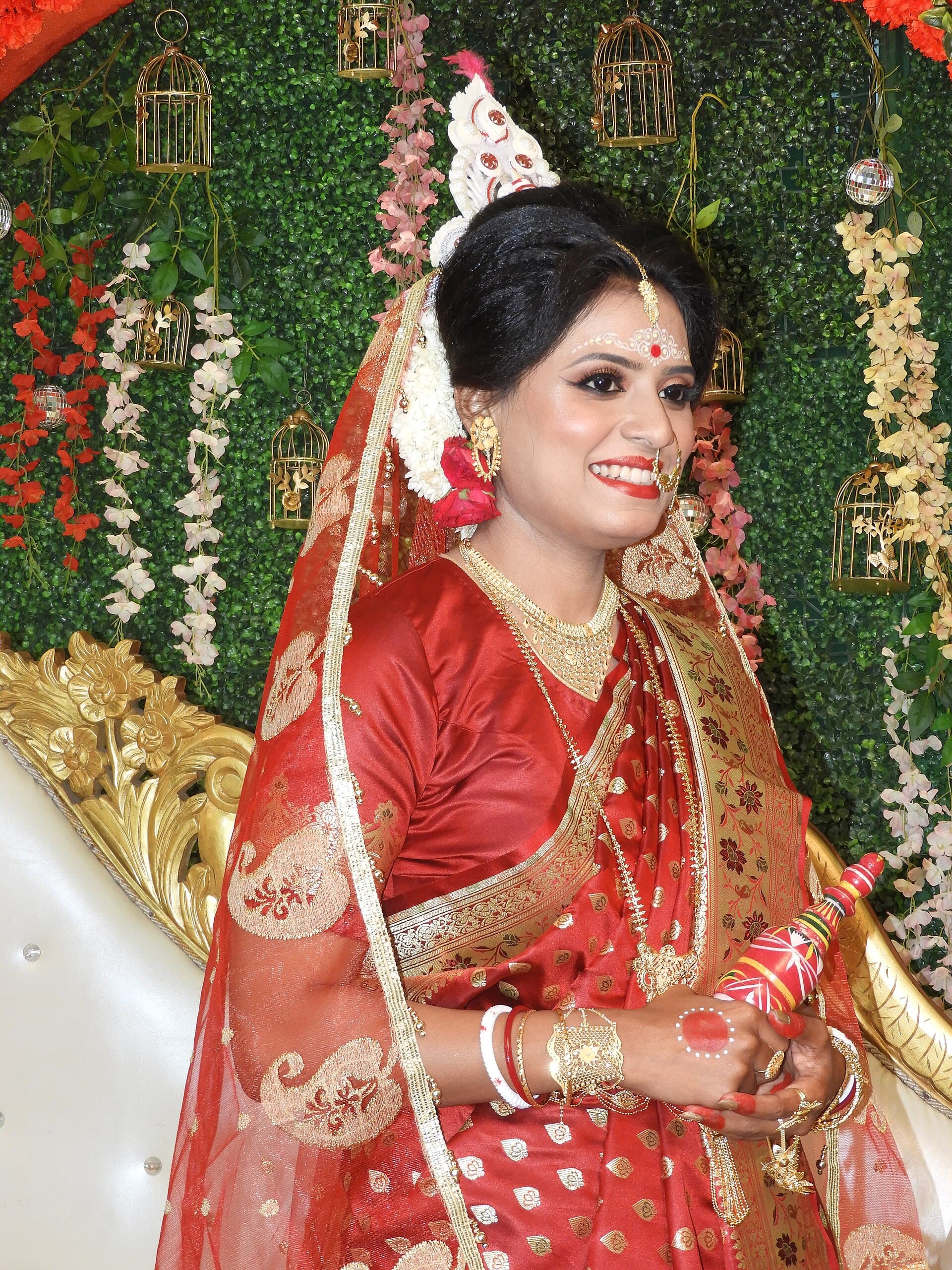 Bride in traditional wedding dress