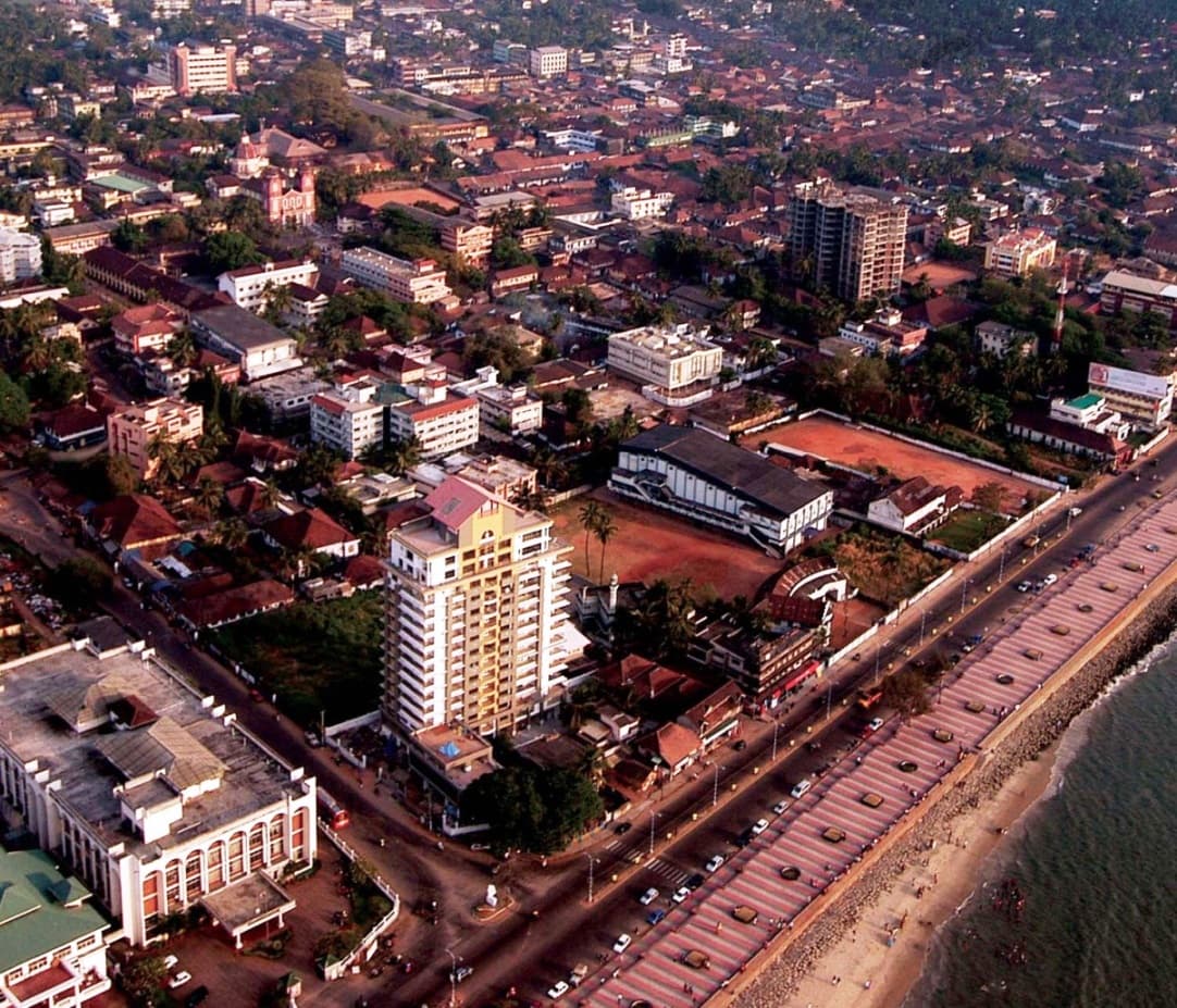 Aerial view of the city